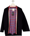 SANDRO Navy Blue Fine Knit Collegiate Cardigan Sz0 UK XS