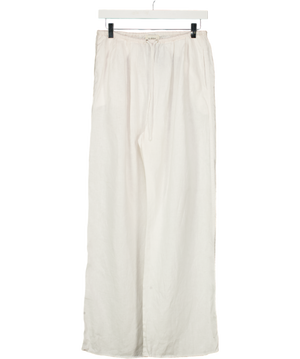 DISSH White Linen Elastic Waist Pant UK 8