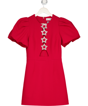 REBECCA VALLANCE Red Akari Puff-sleeve Minidress UK 8