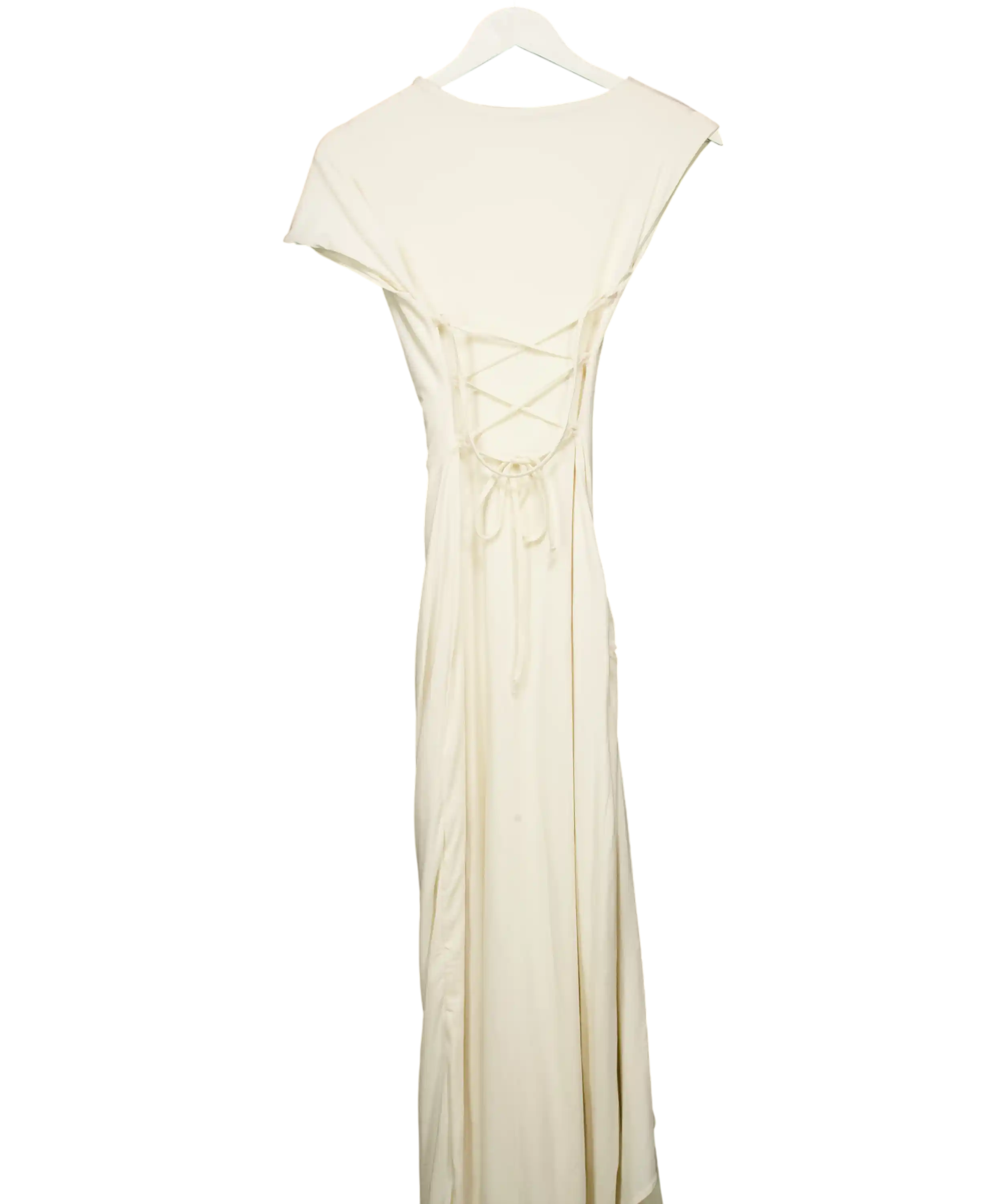 AYM STUDIO Cream Venus Draped Maxi Dress UK XS
