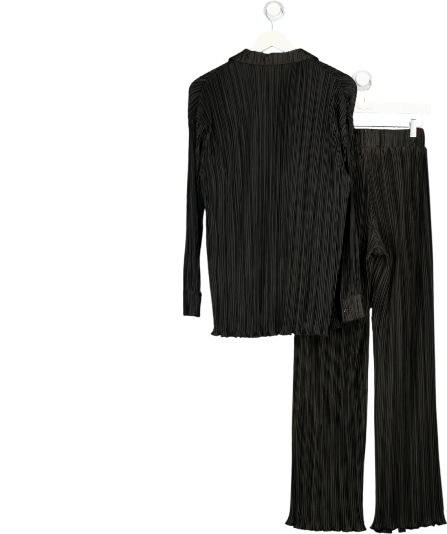 4th & Reckless 2-piece Black Plisse Shirt And Trouser Set UK XS/S