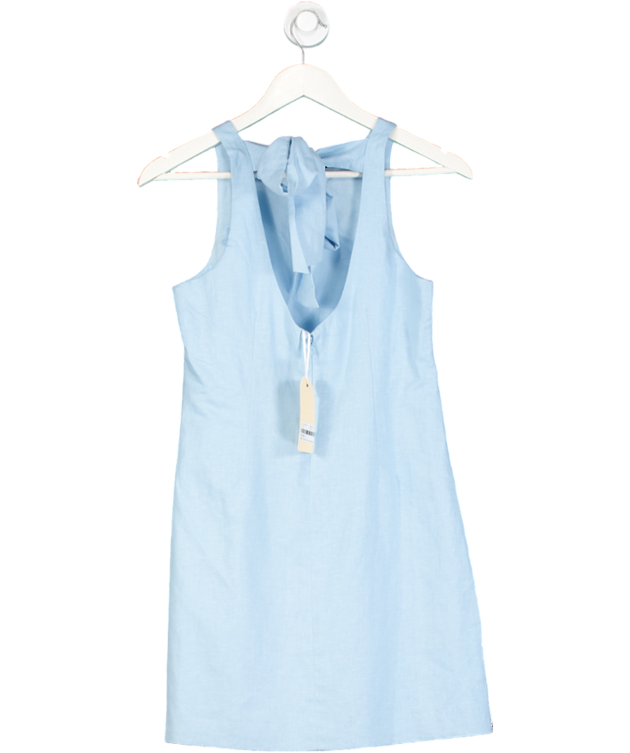 Sinead Keary Blue "The Victoria" - Linen Bow Dress UK 6