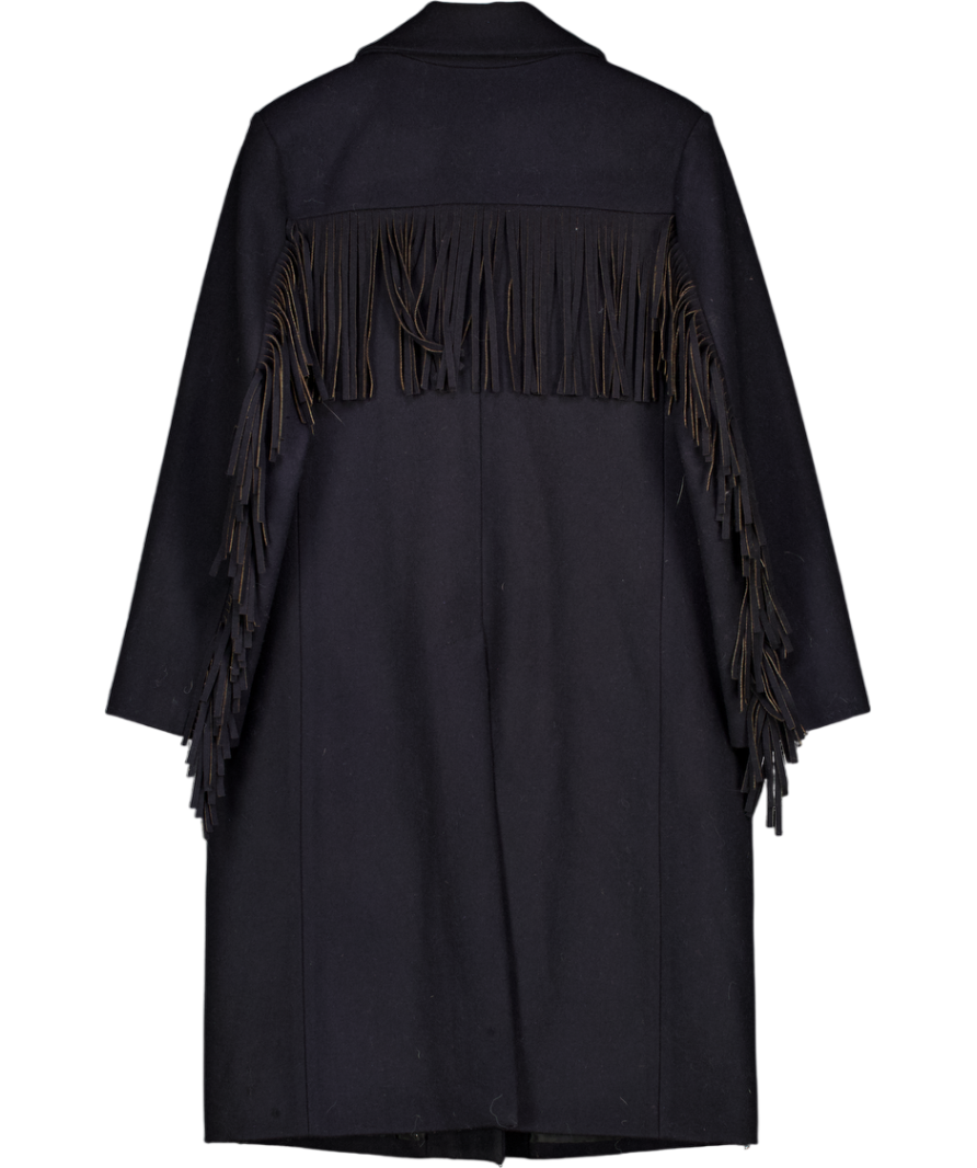 BALZAC PARIS Navy Blue 100% Wool Formal Coat Fr36 UK 8