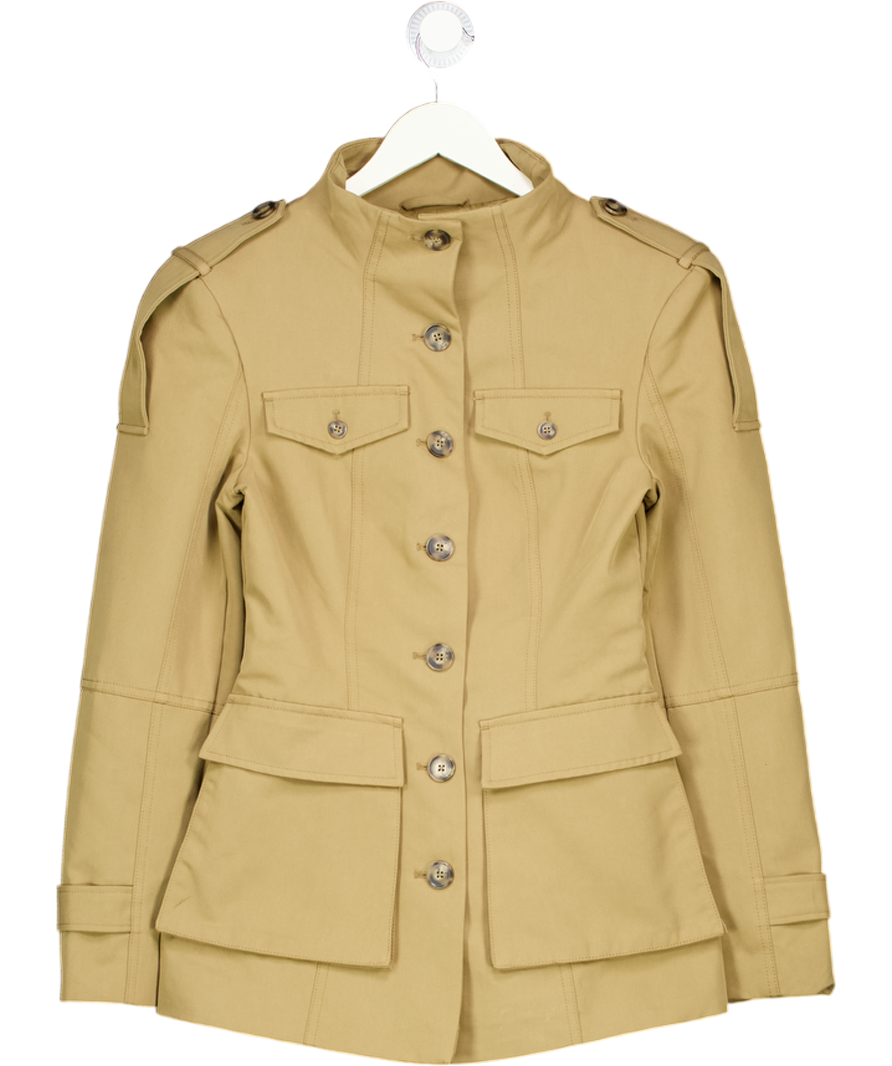 ZARA Beige Jacket With Shoulder Tabs And Pockets UK XS
