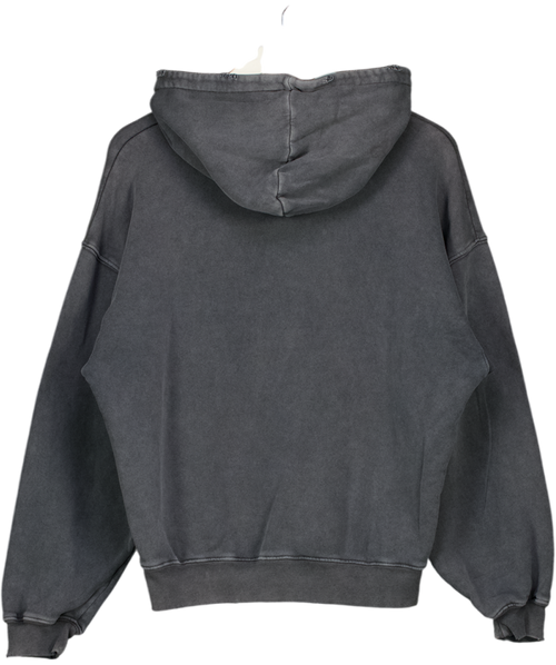 ANINE BING Mid Grey OVERSIZE SPORT Logo Sweatshirt Hoodie UK XXS