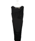 ME+EM Black Sleeveless Ruched Panel Midi Dress UK M