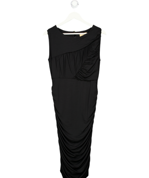 ME+EM Black Sleeveless Ruched Panel Midi Dress UK M
