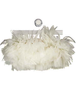 LAPOINTE Ivory White Tulle Frilled Bandeau Top UK XS