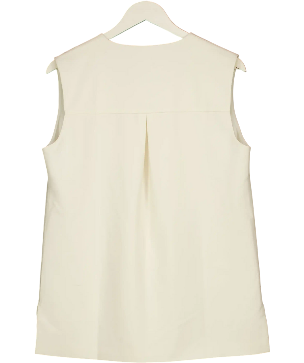 PRETTY LAVISH Cream Tailored Waistcoat Top UK 10