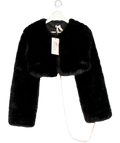Oh Polly Almerinda Faux Fur Cropped Bolero In Black UK M/L