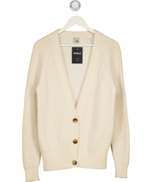 Iris & Ink Cream Wool Relaxed Cardigan UK S