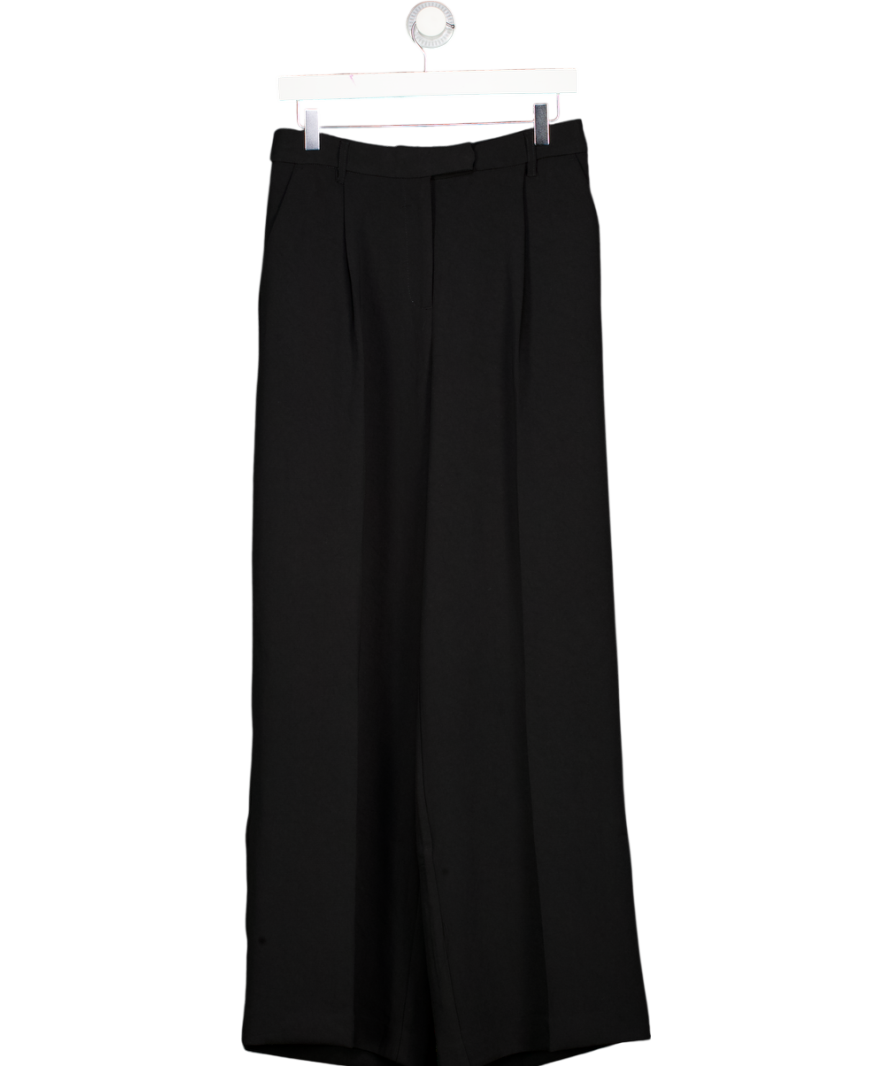 ASOS Wide Leg Pleated Trouser In Black UK 8