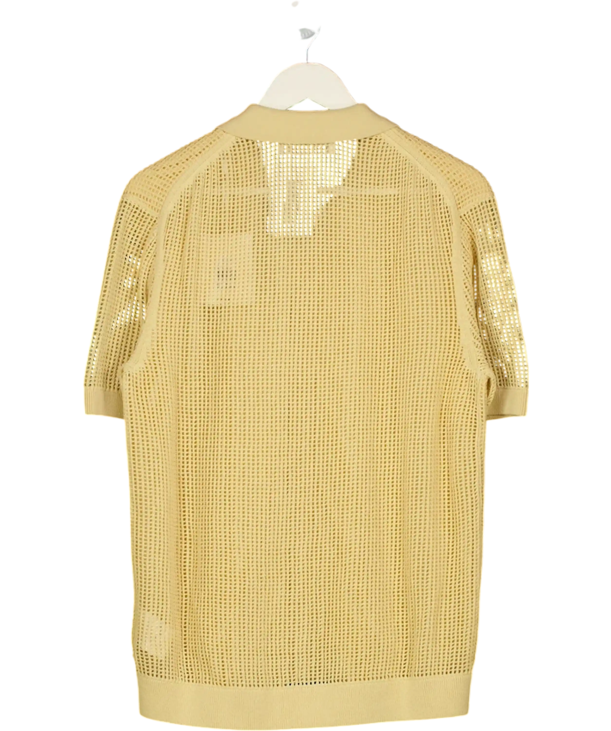 VENROY Butter Yellow Knit Short Sleeve Shirt UK M