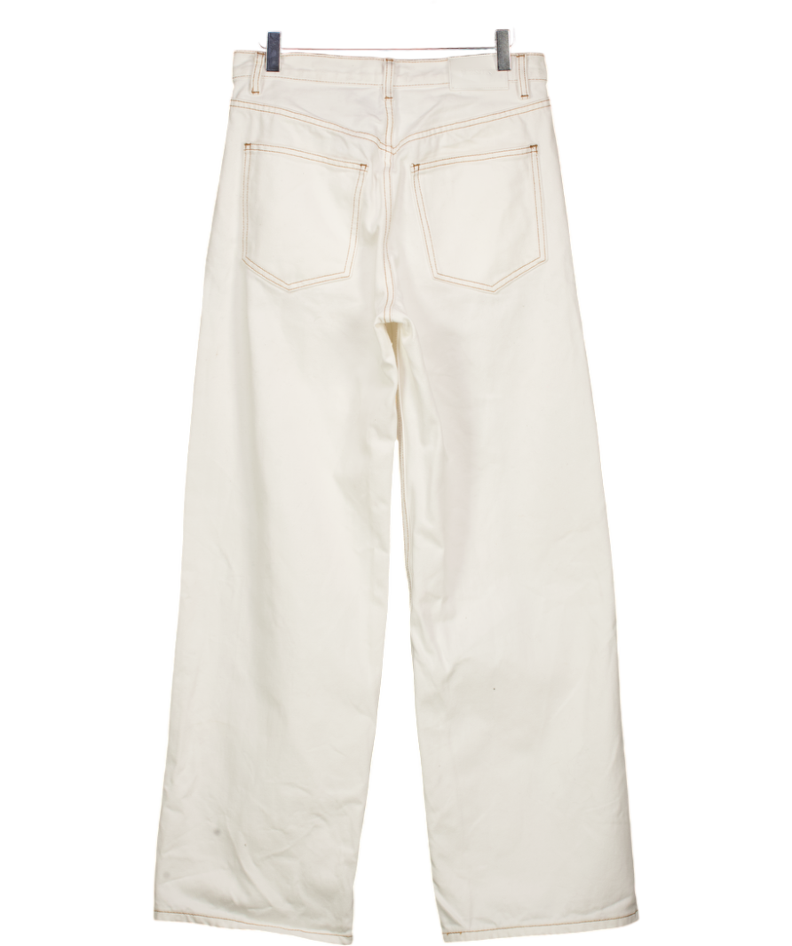 Meshki White Mannon Mid Rise Jeans UK S