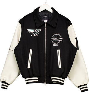 REPRESENT Black Racing Team Varsity Jacket Black/white UK S