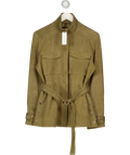 Karen Millen Olive Green Real Suede Utility Jacket UK 10