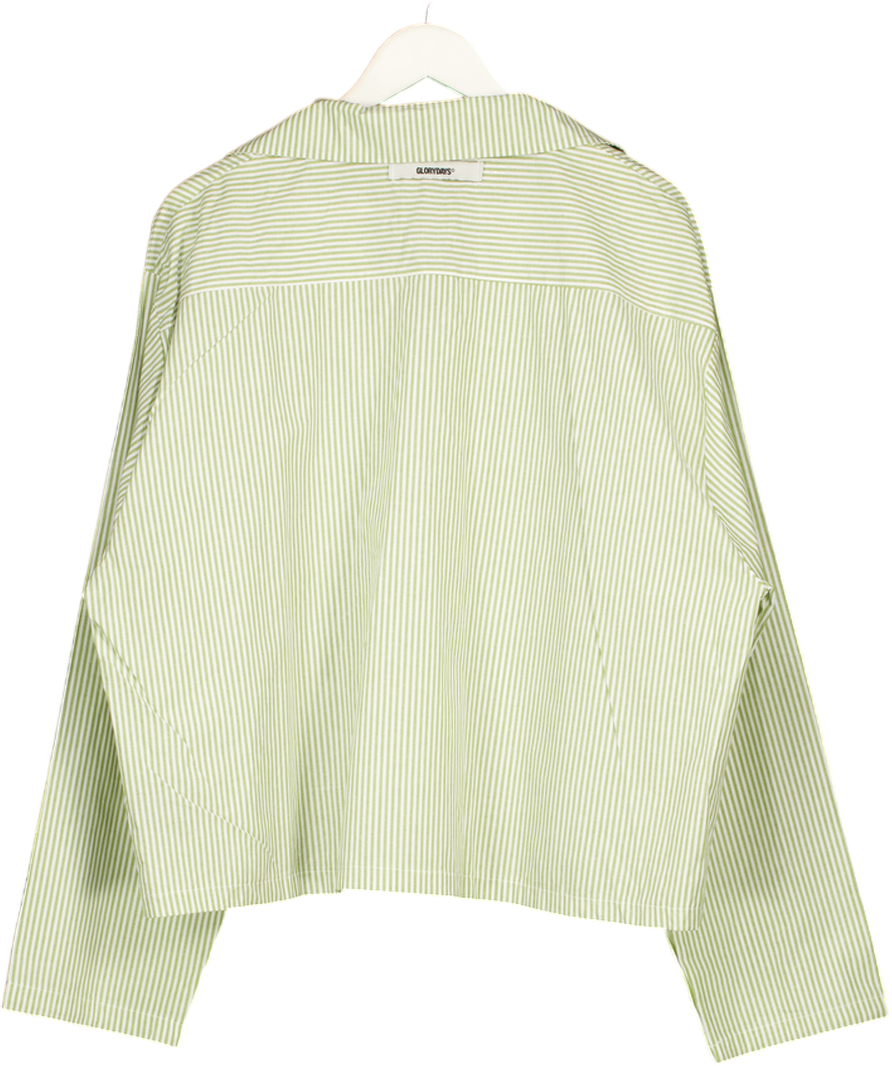 GLORYDAYS White / Green Stripe One Button Shirt UK L