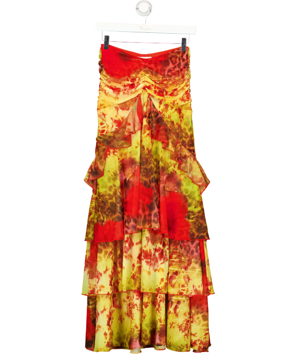 Outcast Red Ruffle Maxi Skirt UK XS