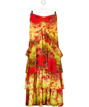 Outcast Red Ruffle Maxi Skirt UK XS