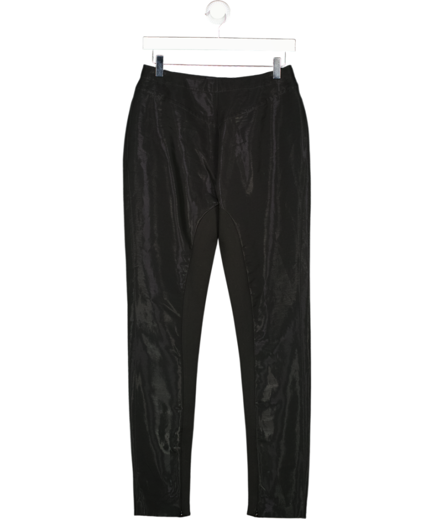 MUGLER Black Shine Tapered Trousers UK 10