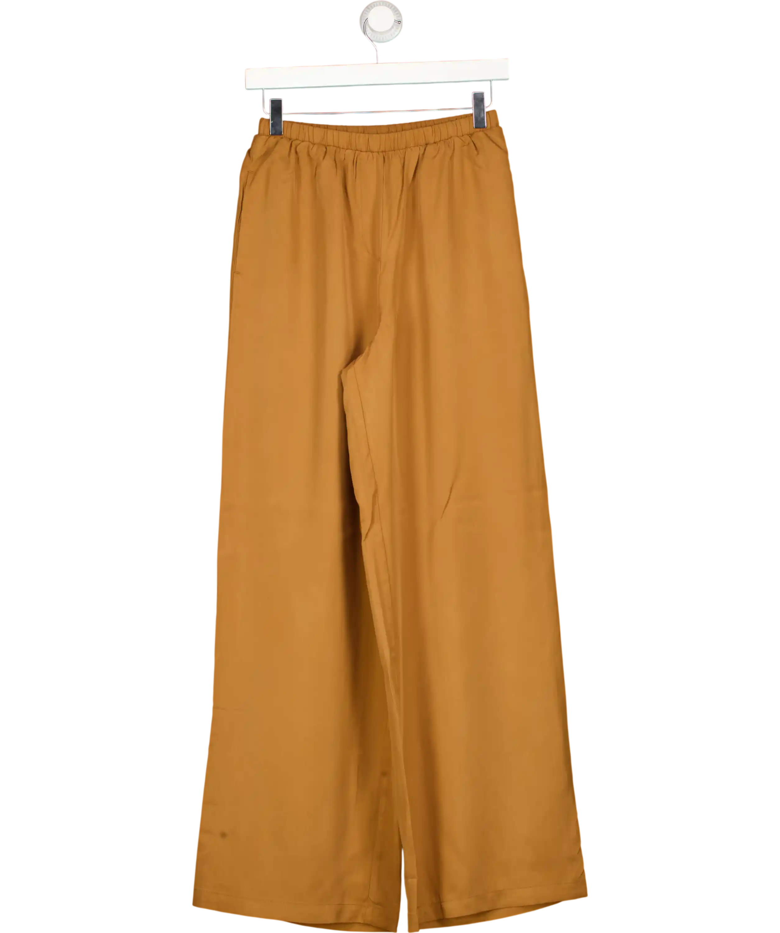 ASOS Design Tan Brown Elastic Waist Wide Leg Trousers UK 6