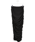 Mars the Label Black Ruched Strapless Midi Dress UK 10
