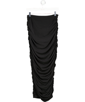 Mars the Label Black Ruched Strapless Midi Dress UK 10