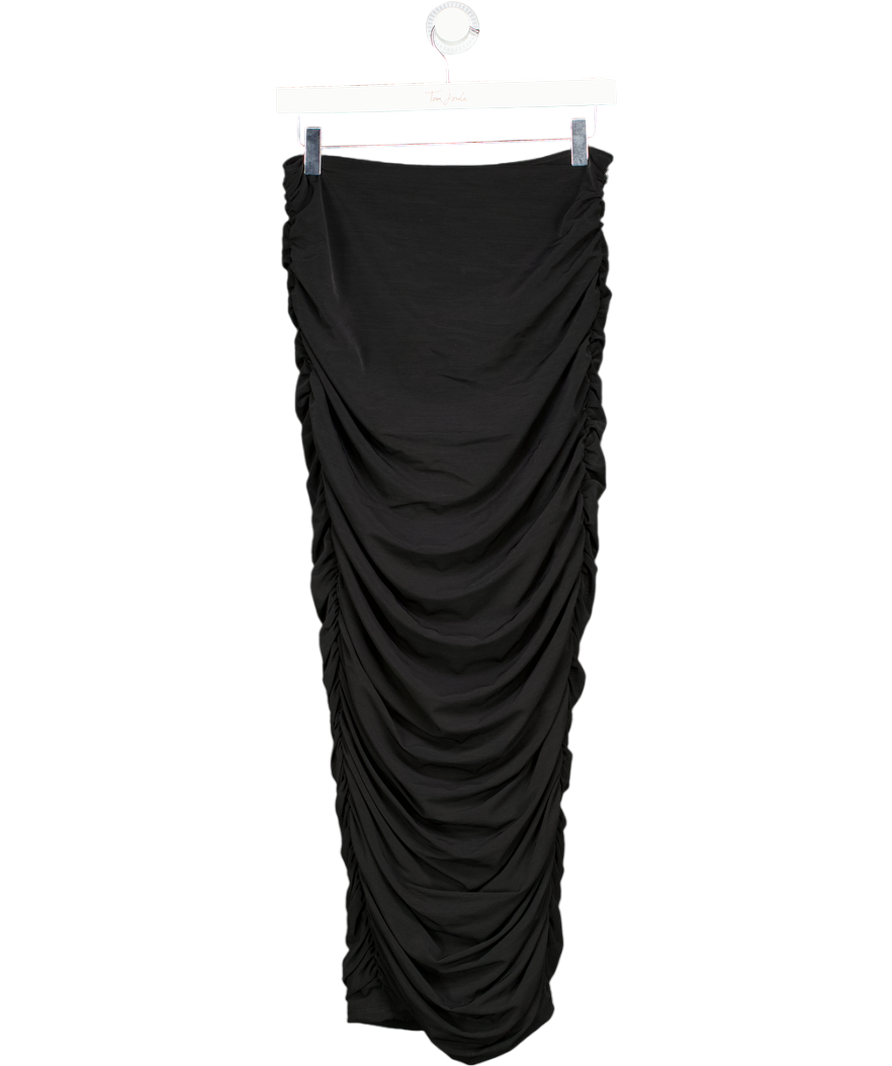 Mars the Label Black Ruched Strapless Midi Dress UK 10