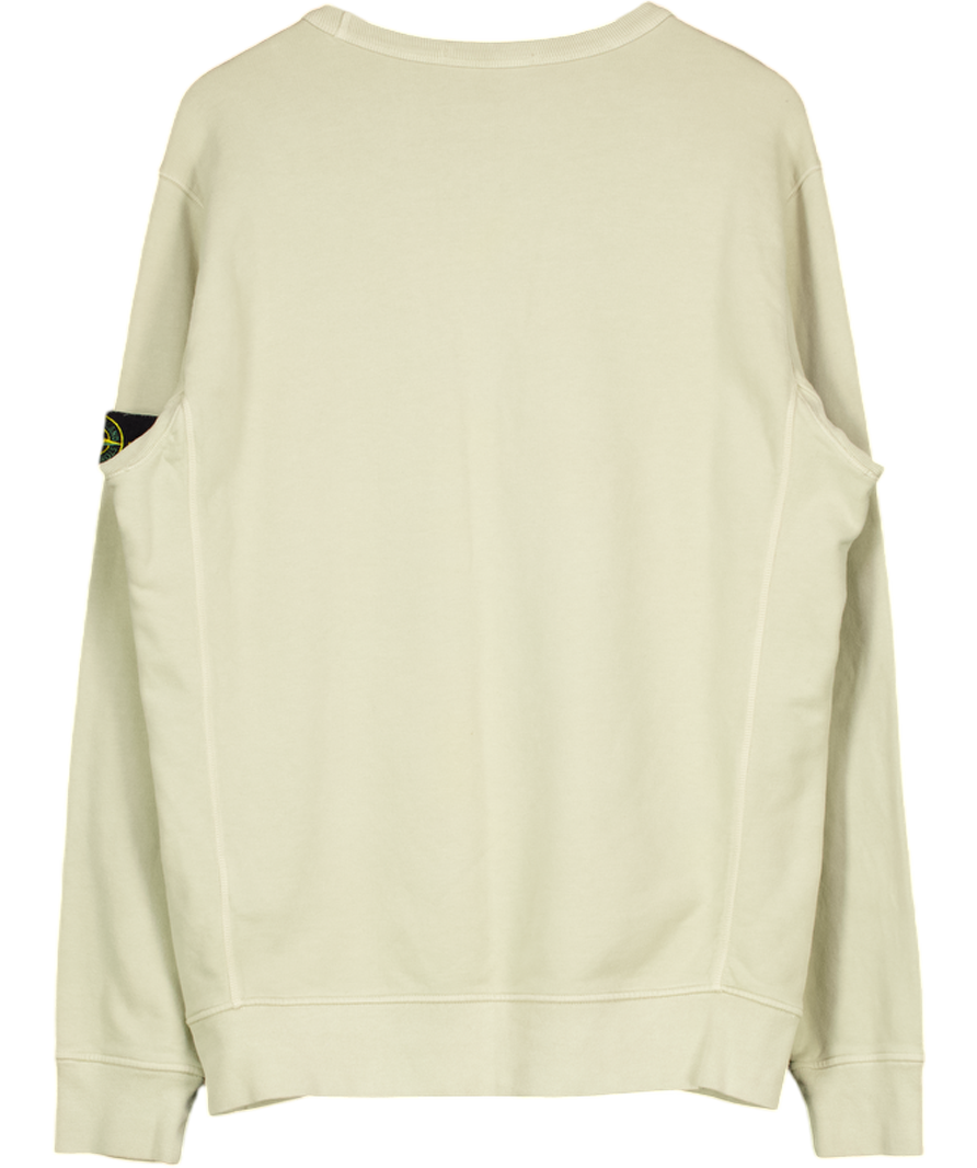 STONE ISLAND Beige 100% Cotton Jersey Sweatshirt UK XL