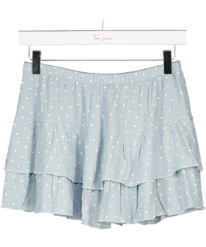 BRANDY MELVILLE Blue Floral Tiered Mini Skirt One Size