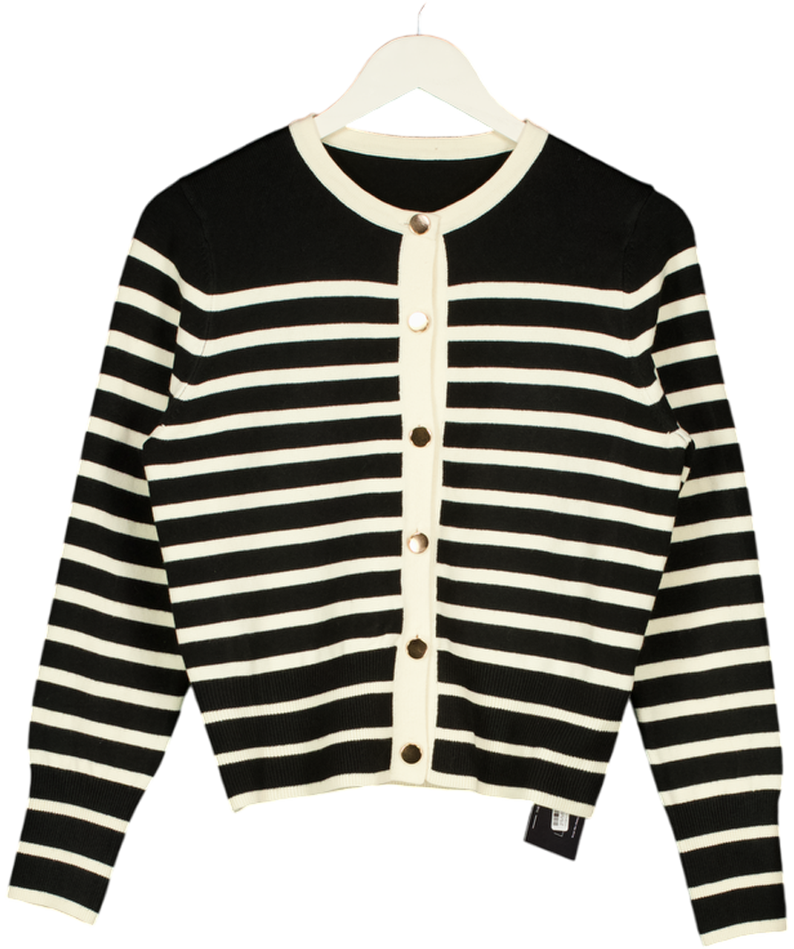 SHEIN Black Striped Cardigan UK S