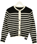 SHEIN Black Striped Cardigan UK S