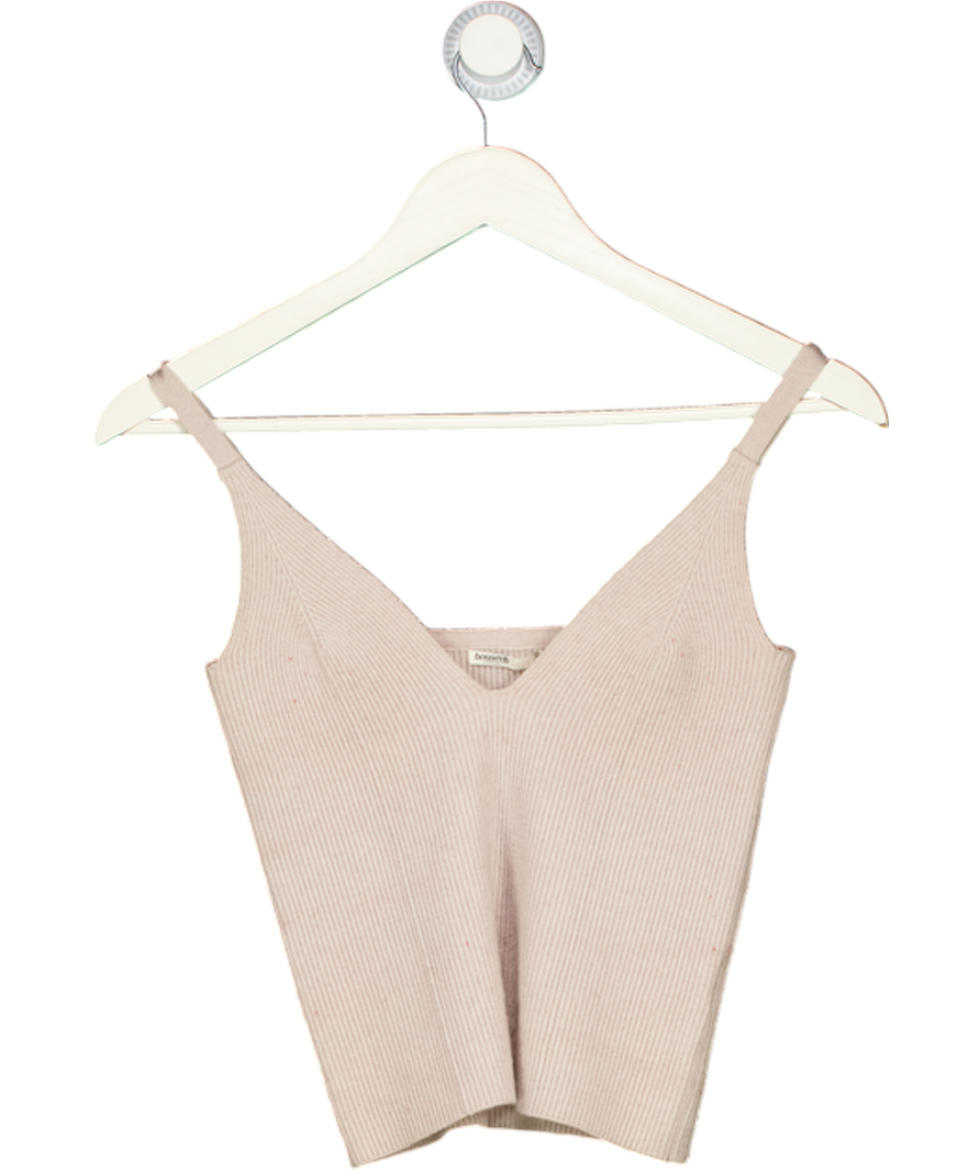 HOUSE OF CB 2-piece Aster Beige Wool Cashmere Long Sleeve Cardigan And Cami Top Set UK S