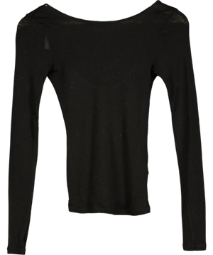 ARKET Black Fine Wool Scoop Back Knit Jumper UK S