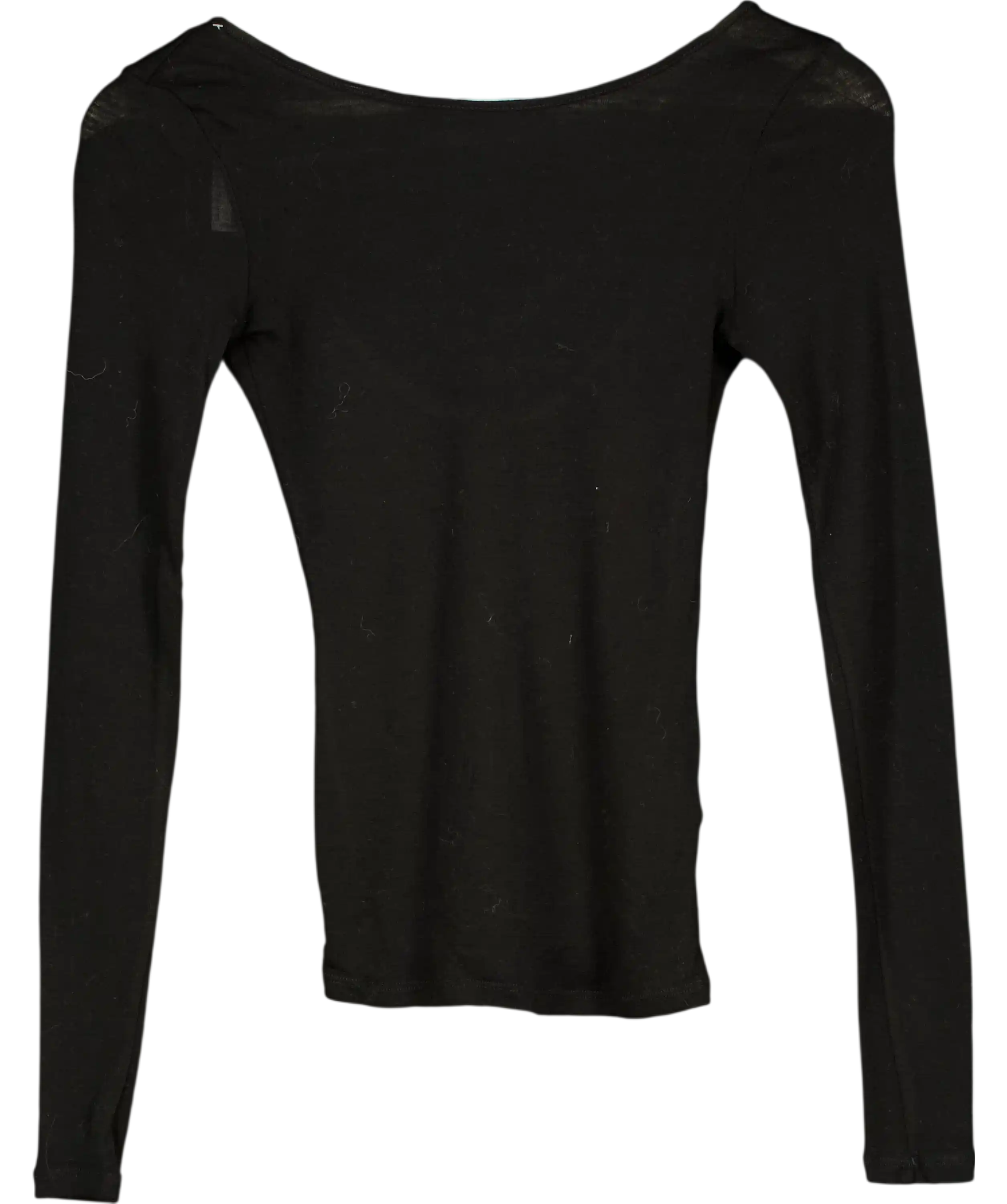 ARKET Black Fine Wool Scoop Back Knit Jumper UK S