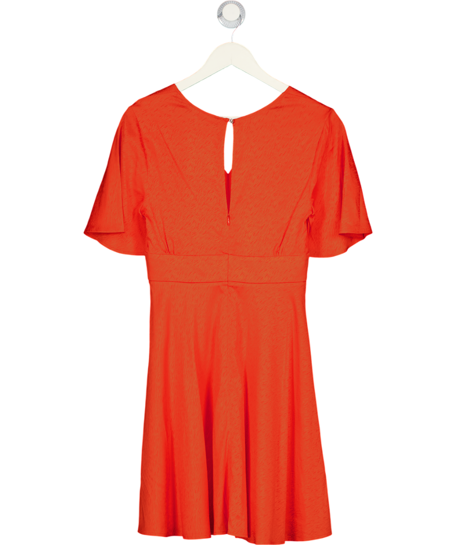 TARA JARMON Red Flutter Sleeve Mini Dress Fr36 UK 8