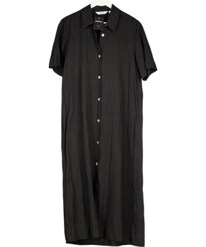 & Other Stories Black Midi Shirt Dress UK S