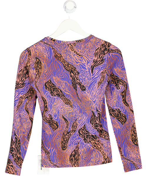 & Other Stories Multicolour Graphic Print Stretch Cotton Top UK 8