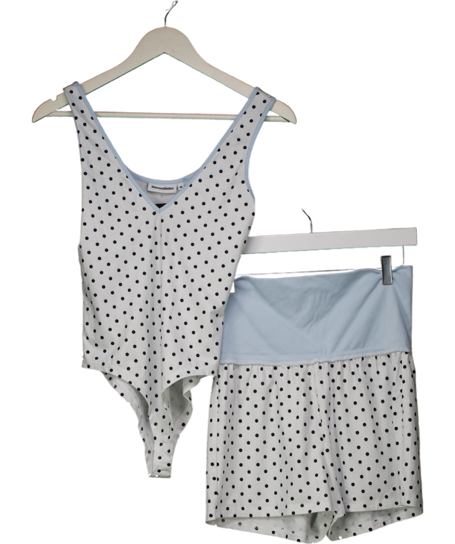 Sisters & Seekers Blue Bibi Polka Dot Mini Shorts And Top Set UK M