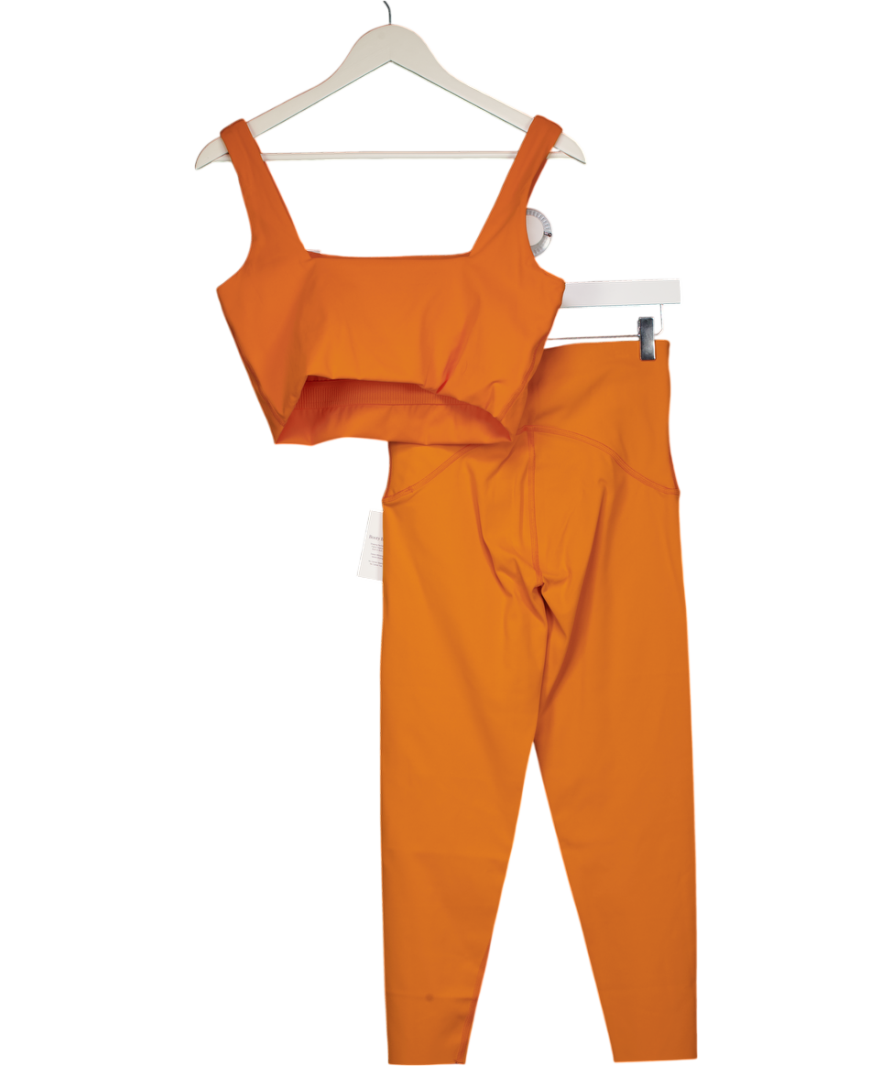 Spanx 2-piece Orange  Spanxshape Booty Boost 7/8 Leggings And Sports Bra Set UK M