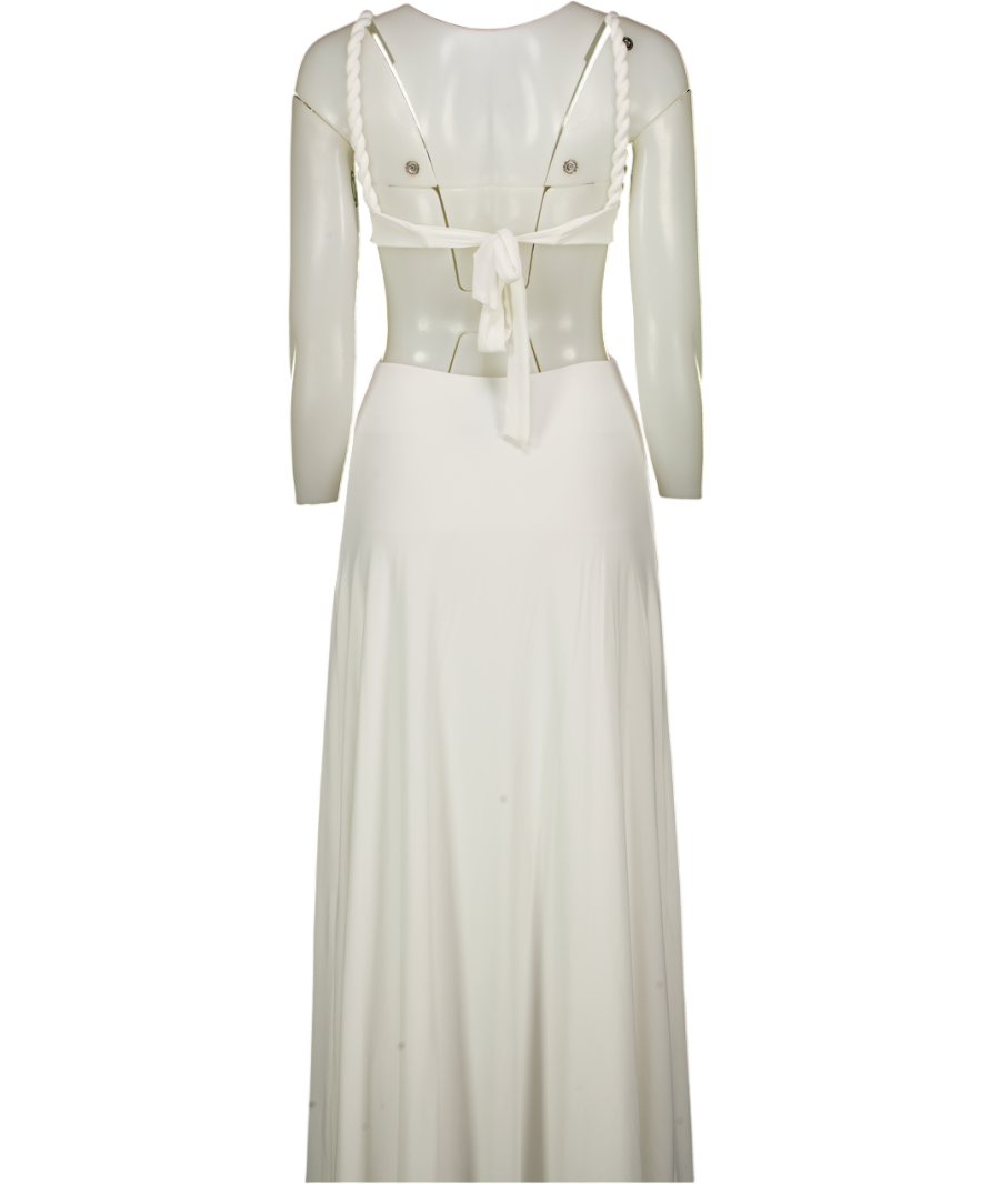 WHITE FOX Tessara Twist Maxi Dress Off White UK XS