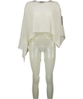 WHITE FOX White Sunset Silhouette Knit Poncho Top White One Size