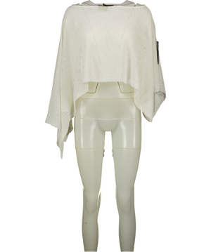 WHITE FOX White Sunset Silhouette Knit Poncho Top White One Size