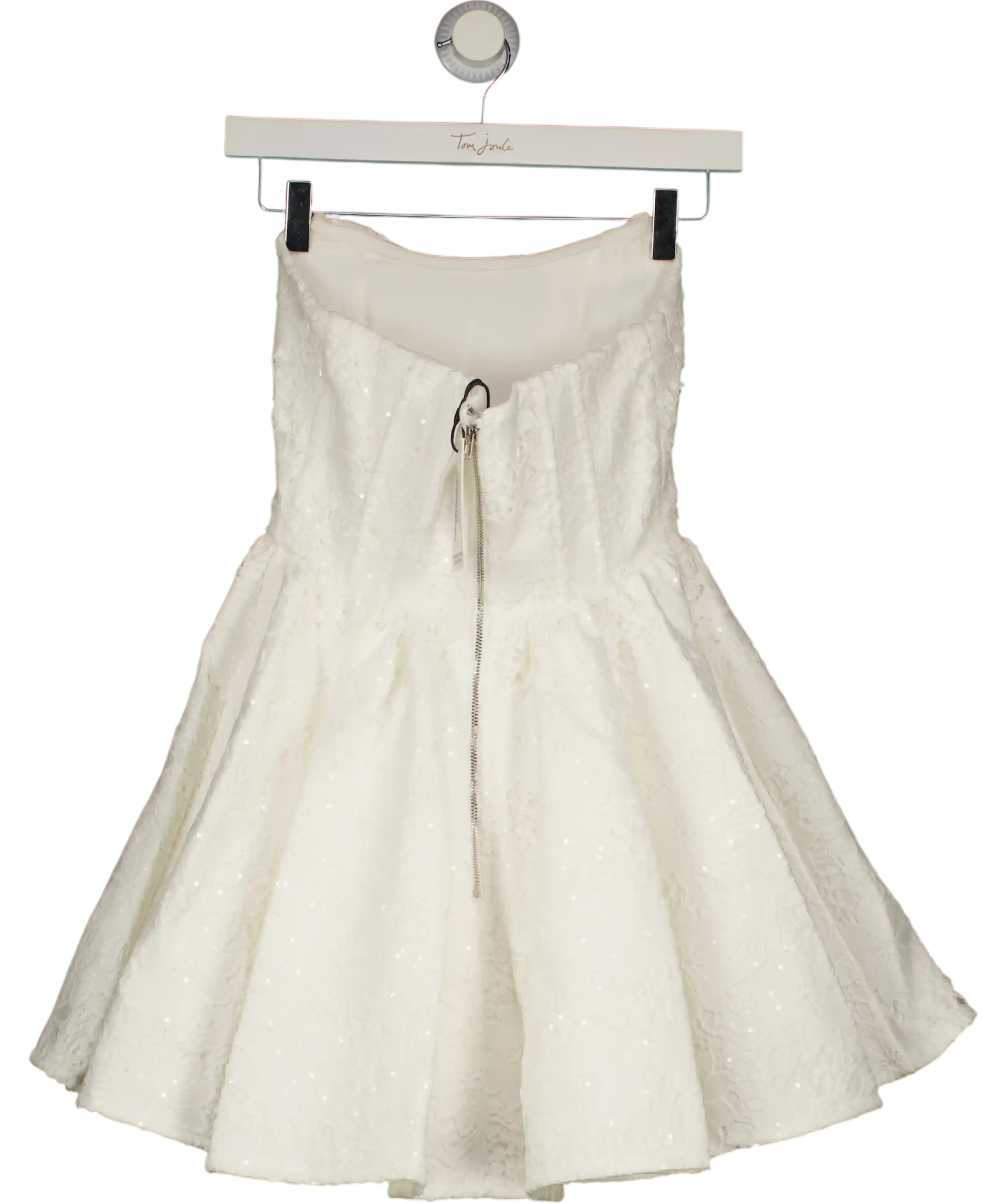 SLA the label White Dolly Lace Sequin Corset Top Mini Dress UK XS