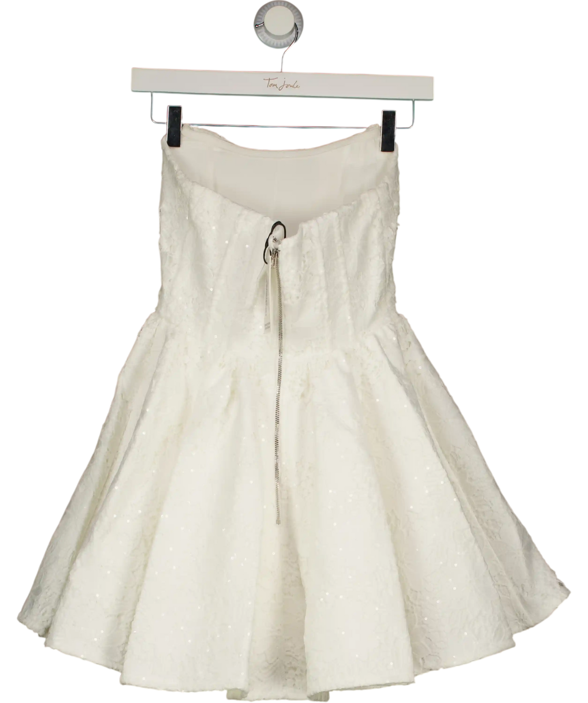 SLA the label White Dolly Lace Sequin Corset Top Mini Dress UK XS