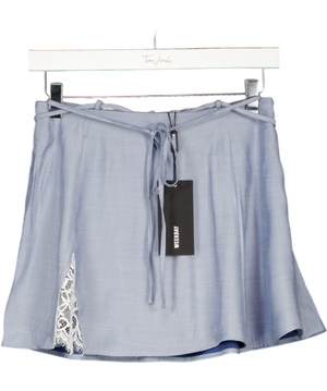 WEEKDAY Blue Lucille Skirt With Lace Accent UK 6