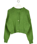 ASOS Design Crop Crew Neck Cardigan In Green UK M