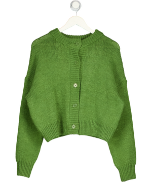 ASOS Design Crop Crew Neck Cardigan In Green UK M