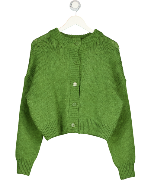 ASOS Design Crop Crew Neck Cardigan In Green UK M
