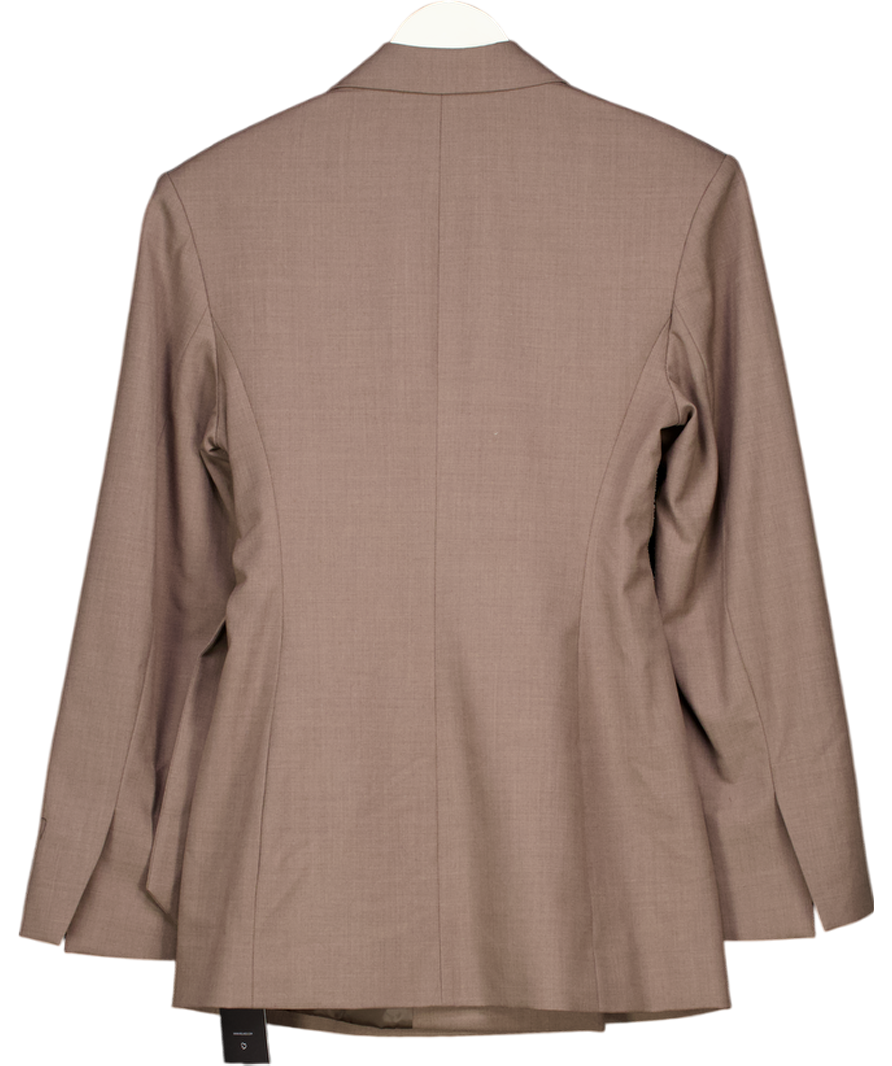 & Other Stories Brown Tie Front Structured Blazer UK 6